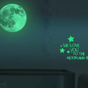 Glow in the Dark Maan Muursticker
